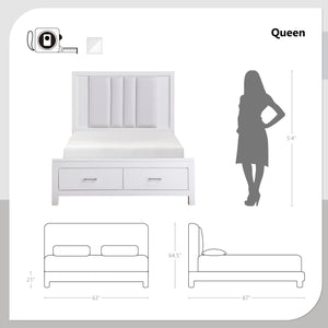 Delaney Platform Bed with Footboard Storage, Queen