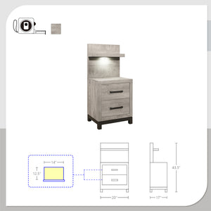 Lufkin Night Stand with Wall Panel