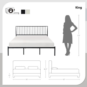 Trento Metal Platform Bed, King