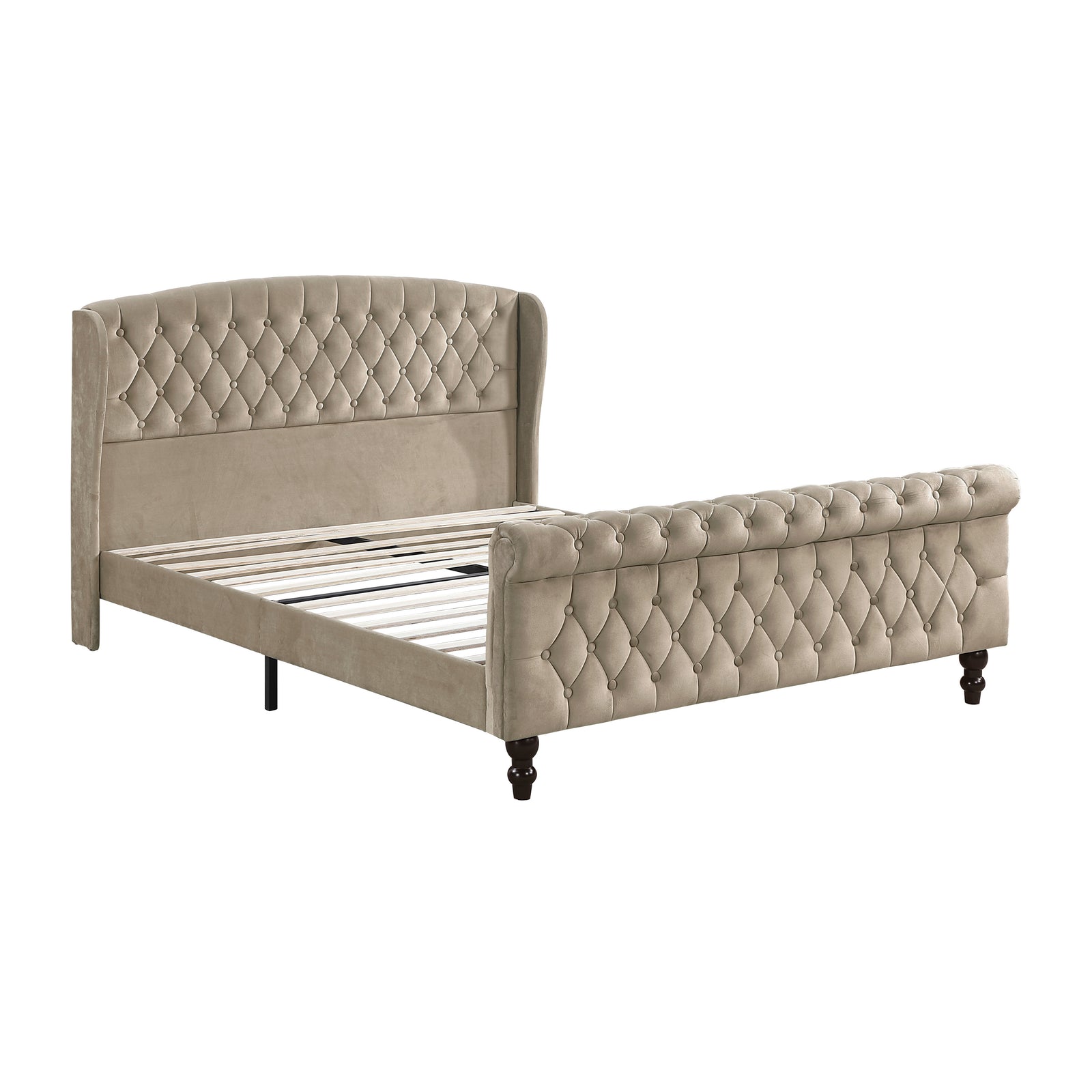 Nord Velvet Queen Platform Bed