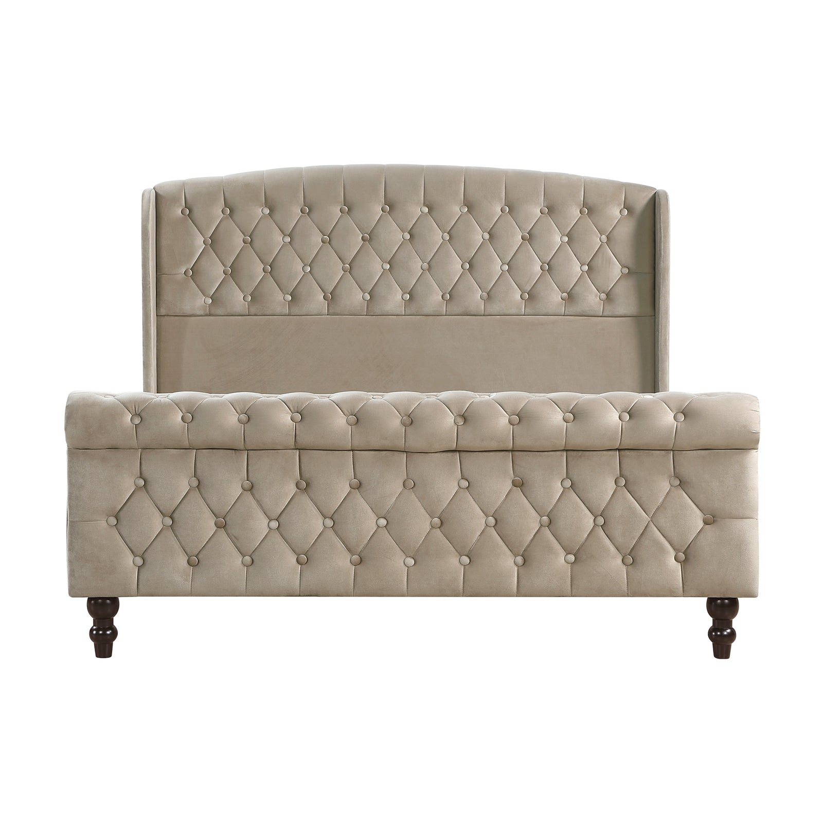 Nord Velvet Queen Platform Bed