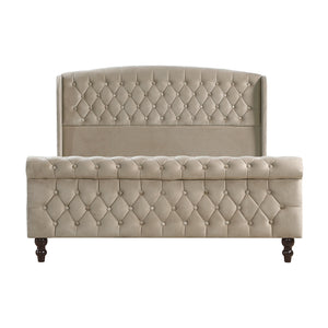 Nord Velvet Queen Platform Bed