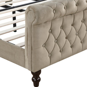 Nord Velvet Queen Platform Bed