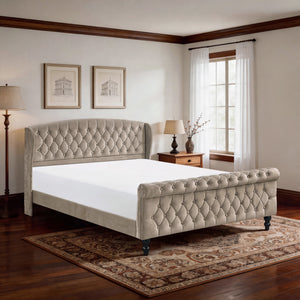 Nord Velvet Queen Platform Bed