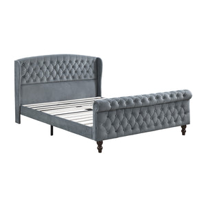 Nord Velvet Queen Platform Bed