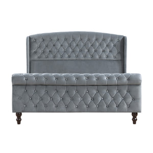 Nord Velvet Queen Platform Bed