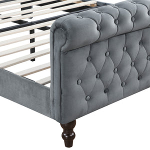 Nord Velvet Queen Platform Bed