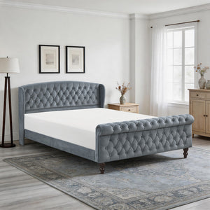 Nord Velvet Queen Platform Bed