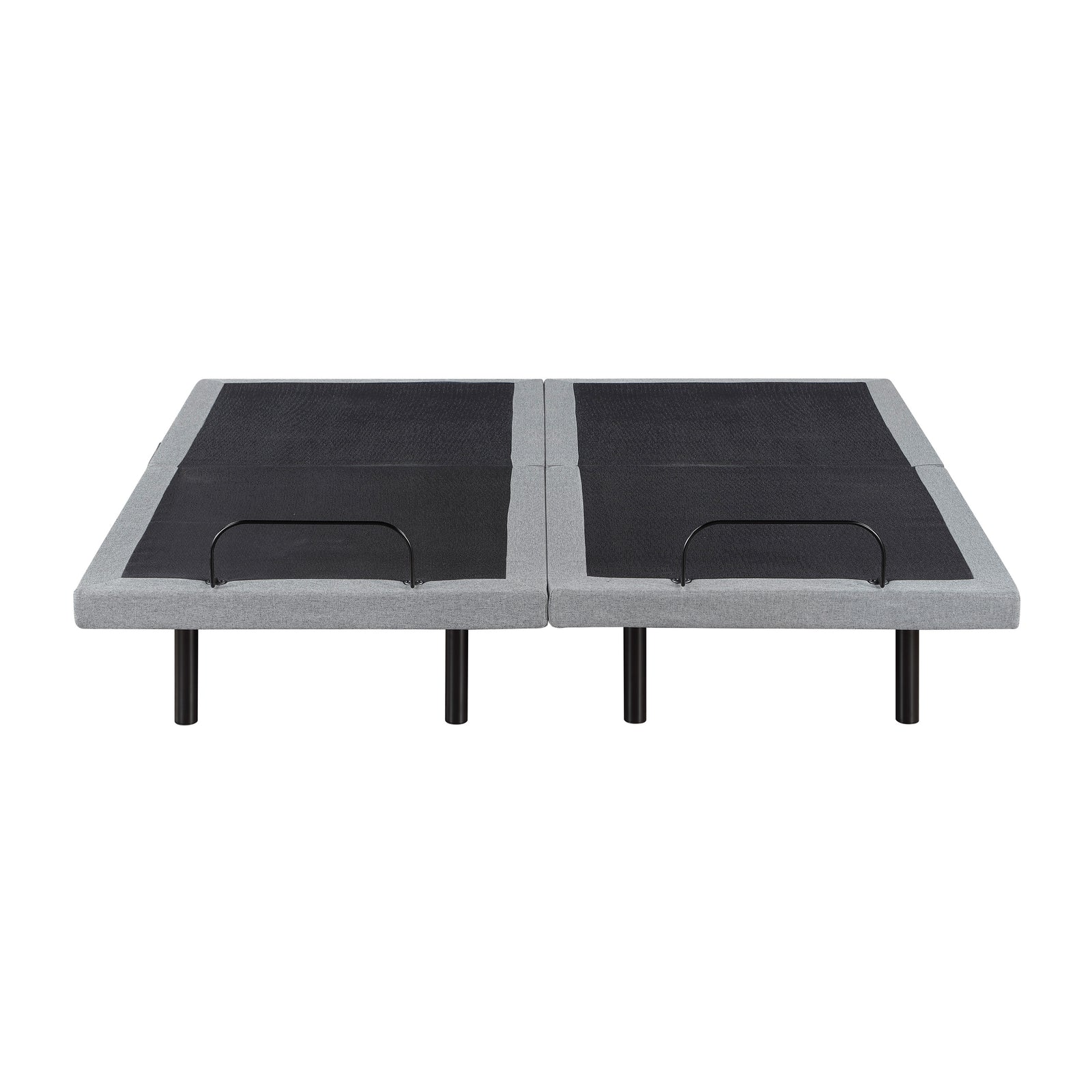 Maisonelle Textured Fabric Split Eastern King Power Heads and Foot Adjustable Bed Frames with Massage, Zero Gravity, Charging Ports and Nightlight