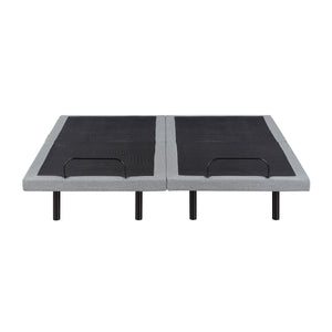 Maisonelle Textured Fabric Split Eastern King Power Heads and Foot Adjustable Bed Frames with Massage, Zero Gravity, Charging Ports and Nightlight