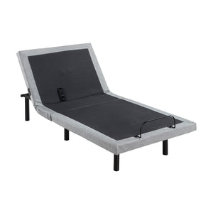 Maisonelle Textured Fabric Twin XL Power Head and Foot Adjustable Bed Frame with Massage, Zero Gravity, Charging Ports and Nightlight
