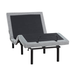 Maisonelle Textured Fabric Twin XL Power Head and Foot Adjustable Bed Frame with Massage, Zero Gravity, Charging Ports and Nightlight