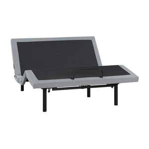 Maisonelle Textured Fabric Full Power Head and Foot Adjustable Bed Frame with Massage, Zero Gravity, Charging Ports and Nightlight