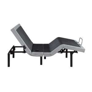 Maisonelle Textured Fabric Full Power Head and Foot Adjustable Bed Frame with Massage, Zero Gravity, Charging Ports and Nightlight