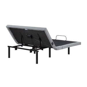 Maisonelle Textured Fabric Queen Power Head and Foot Adjustable Bed Frame with Massage, Zero Gravity, Charging Ports and Nightlight