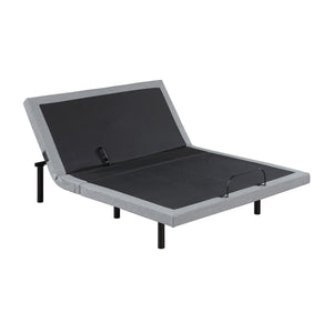Maisonelle Textured Fabric Queen Power Head and Foot Adjustable Bed Frame with Massage, Zero Gravity, Charging Ports and Nightlight
