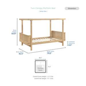 Fina Twin Canopy Platform Bed