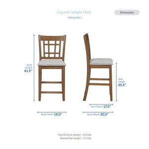 Diya Textured Fabric Counter Height Chair