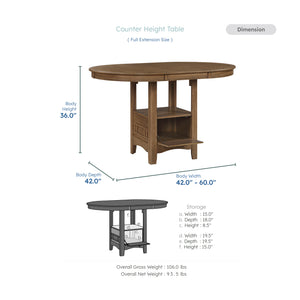 Diya 5-Piece Counter Height Dining Set
