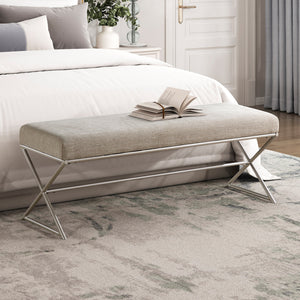 Catalina Chenille Fabric Bench