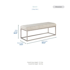 Savoy Textured Fabric Bench