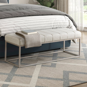 Savoy Textured Fabric Bench
