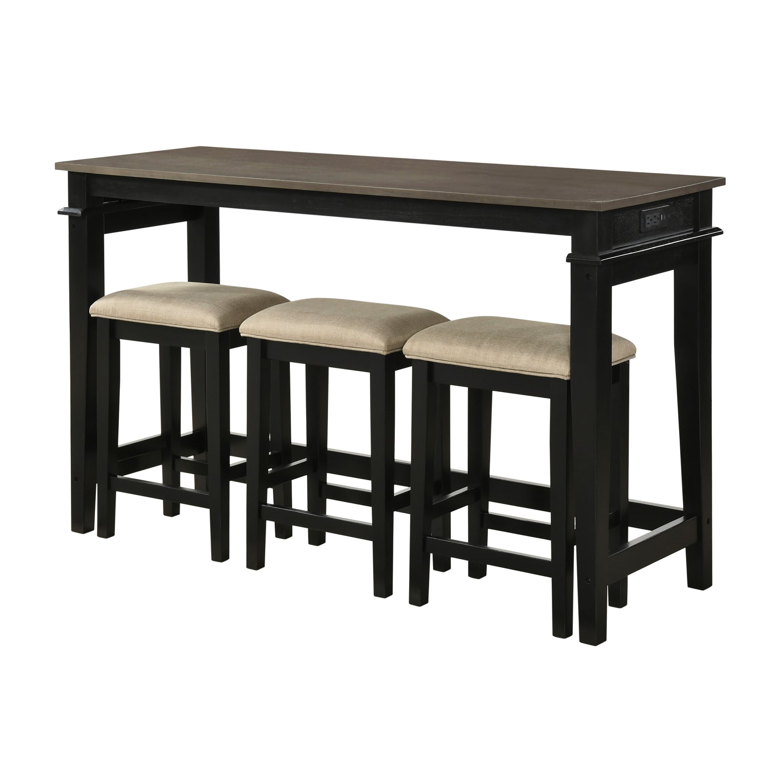 Verve Textured Fabric 4-Piece Pack Counter Height Dining Set