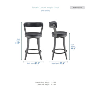 Serena Faux Leather Swivel Counter Height Chair