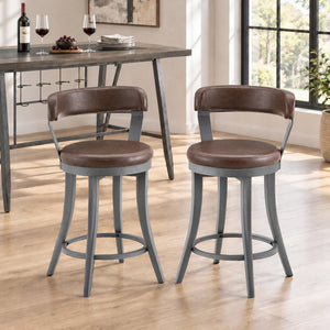 Serena Faux Leather Swivel Counter Height Chair
