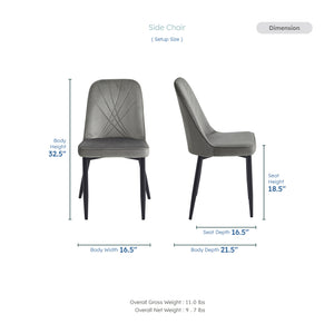 Dala Velvet 4-Piece Dining Chair