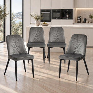 Dala Velvet 4-Piece Dining Chair