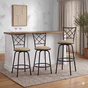 Valleste 3-Piece Pack Convertible Swivel Counter/Pub Height Chair (Set of 3)