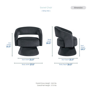 Arden Velvet Fabric Swivel Chair