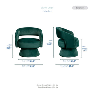 Arden Velvet Fabric Swivel Chair
