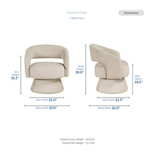 Arden Velvet Fabric Swivel Chair