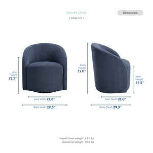 Tapestry Boucle Fabric Swivel Chair