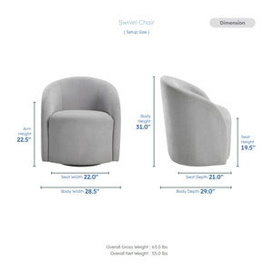 Tapestry Boucle Fabric Swivel Chair