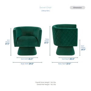 Gale Velvet Fabric Swivel Chair