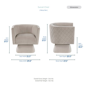 Gale Velvet Fabric Swivel Chair