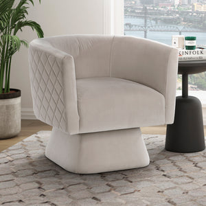 Gale Velvet Fabric Swivel Chair