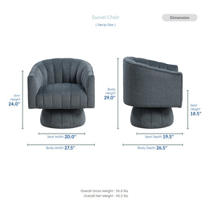 Briar Velvet Fabric Swivel Chair