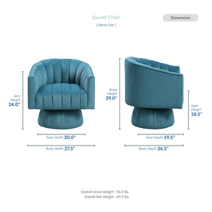 Briar Velvet Fabric Swivel Chair