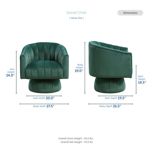 Briar Velvet Fabric Swivel Chair