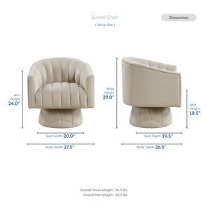 Briar Velvet Fabric Swivel Chair
