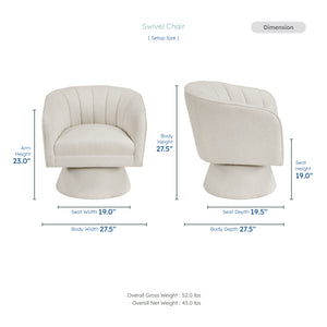 Willow Boucle Fabric Swivel Chair
