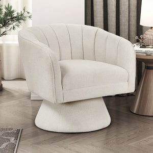Willow Boucle Fabric Swivel Chair