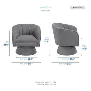 Willow Boucle Fabric Swivel Chair