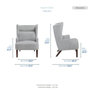 Oakhill Chenille Fabric Accent Chair