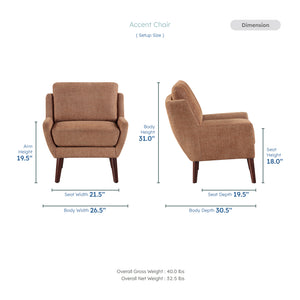 Canyon Chenille Fabric Accent Chair