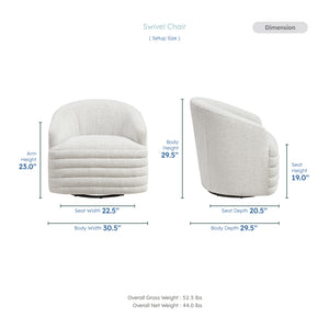 Batraw Chenille Fabric Swivel Chair